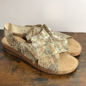 Sesto Meucci Sylke Crisscross Womens Multi Color Metallic Sandals size 10